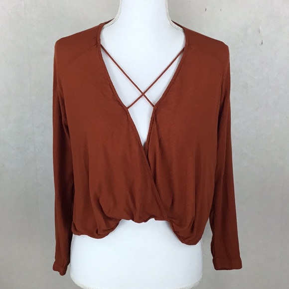 silence + noise Tops - Silence + Noise Chris Cross Crop Top